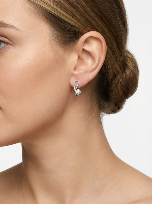 perliniai auskarai su cirkoniais