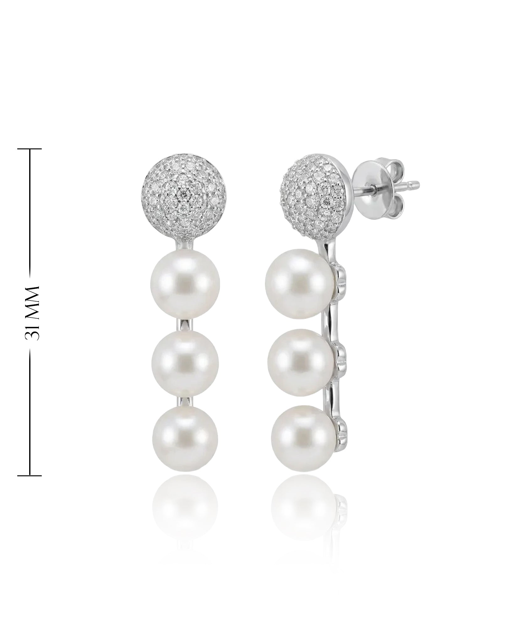 perliniai auskarai su cirkoniais