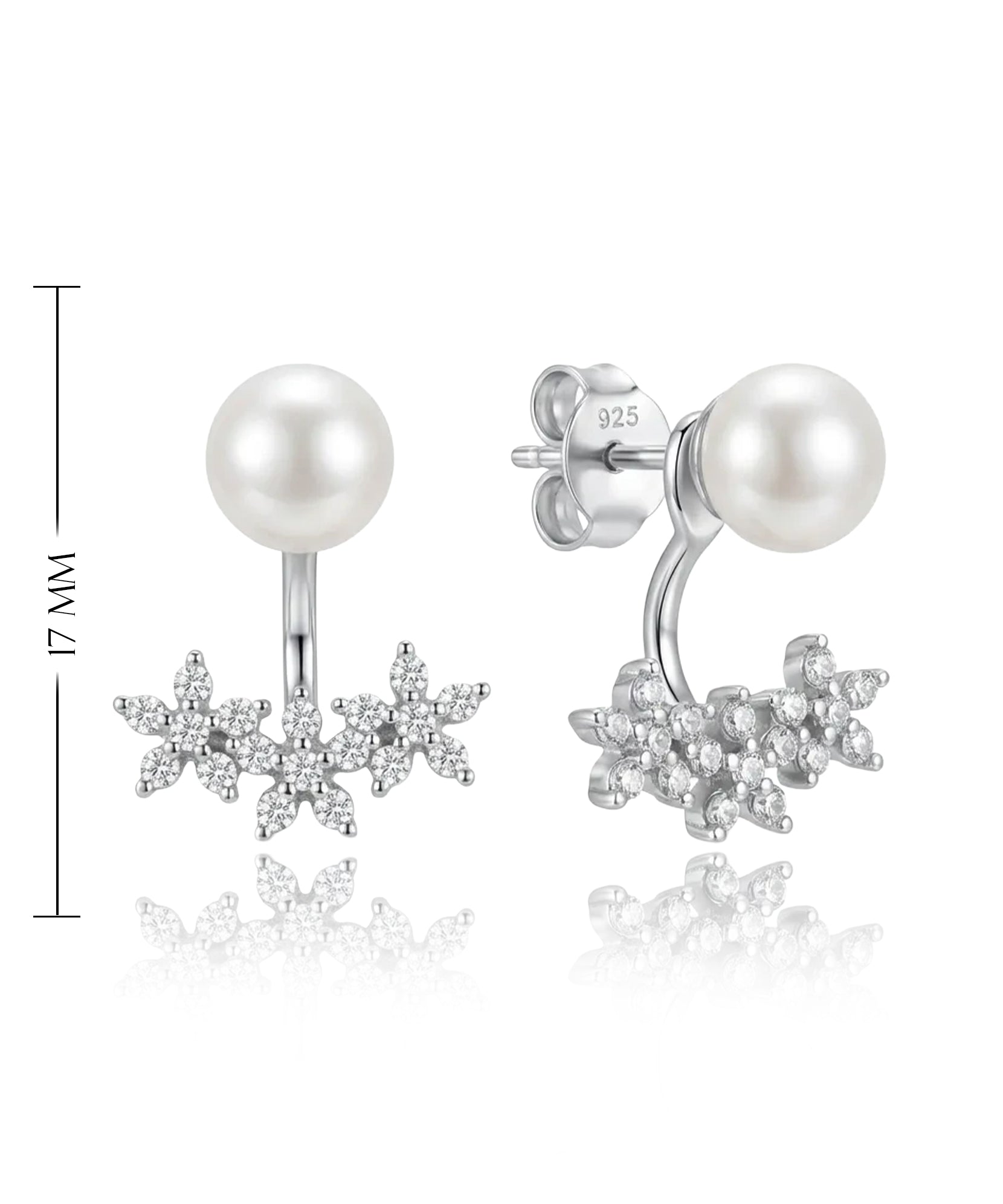 sidabriniai gėlių formos auskarai