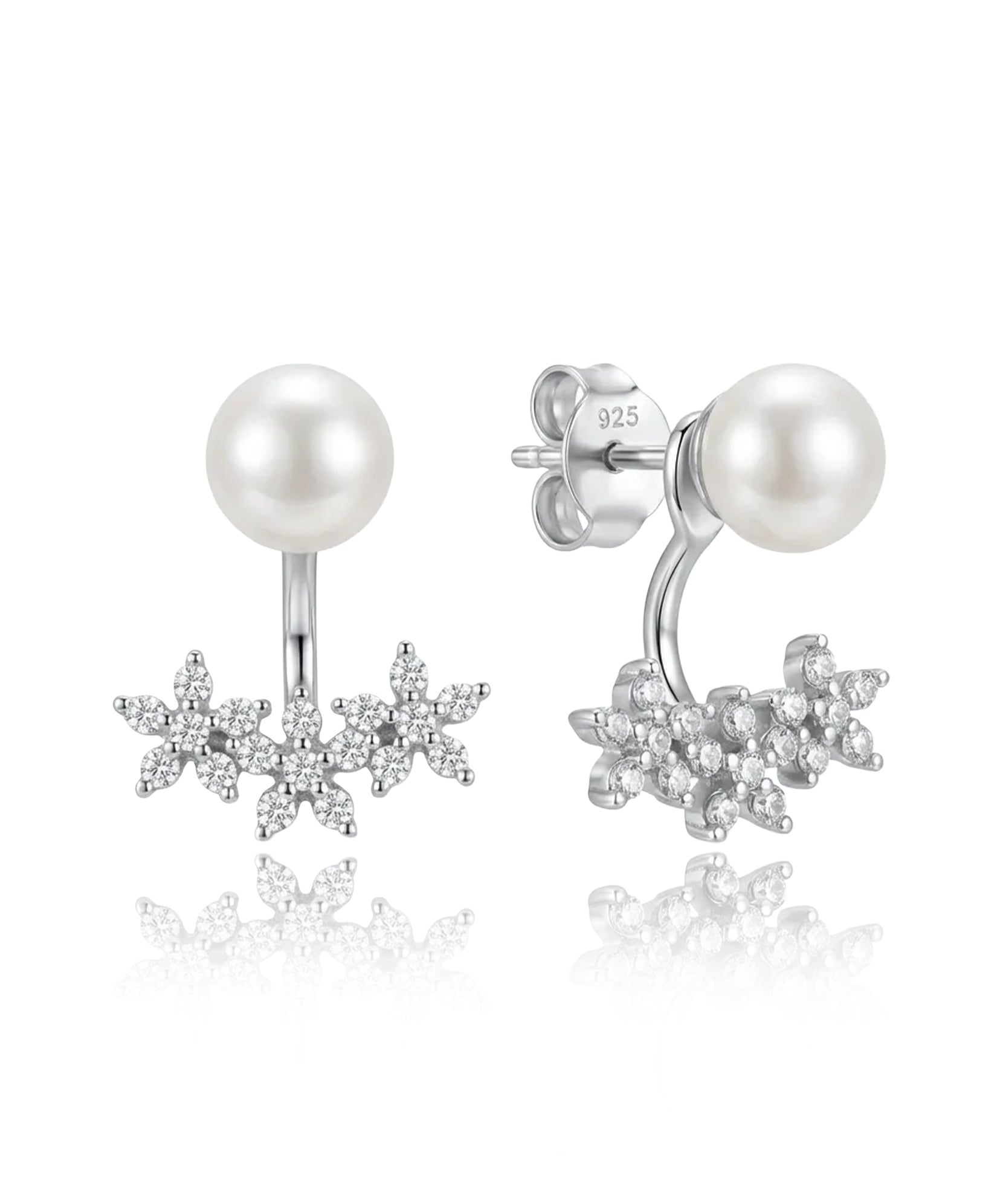 sidabriniai auskarai su perlu