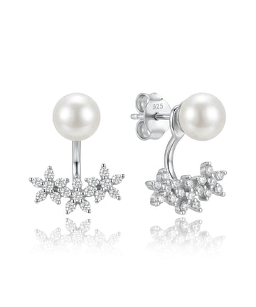 sidabriniai auskarai su perlu