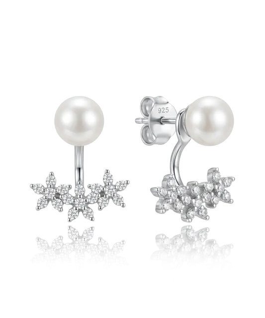 sidabriniai auskarai su perlu