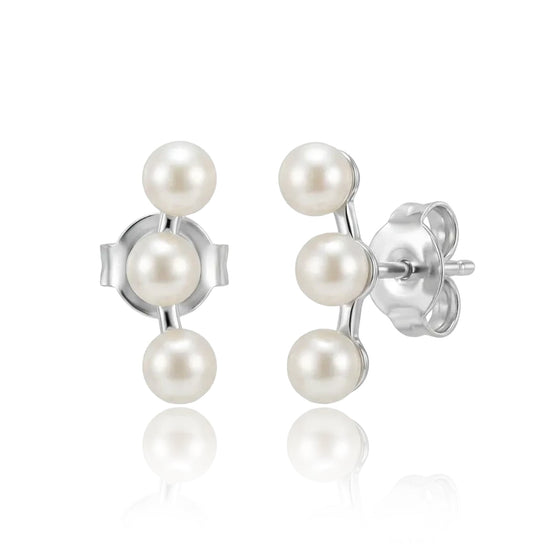 sidabriniai auskarai su perlais