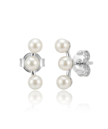 sidabriniai auskarai su perlais