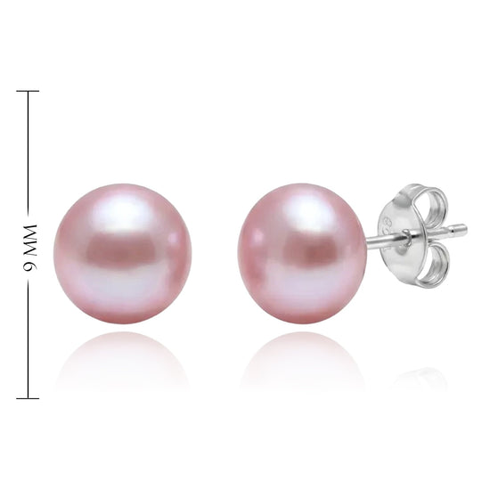 rožiniai perlų auskarai