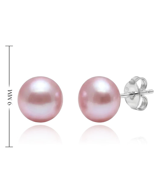 rožiniai perlų auskarai