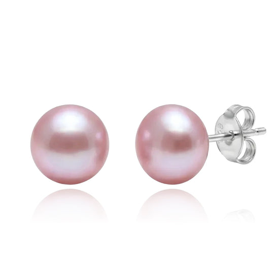 sidabriniai auskarai su rožiniais perlais