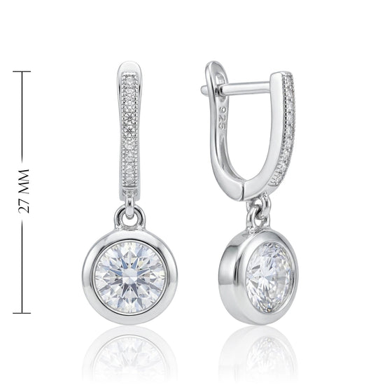 moteriški sidabriniai auskarai su cirkoniu