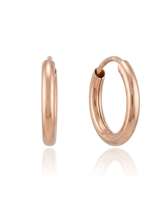 Rose gold hoops 13 mm