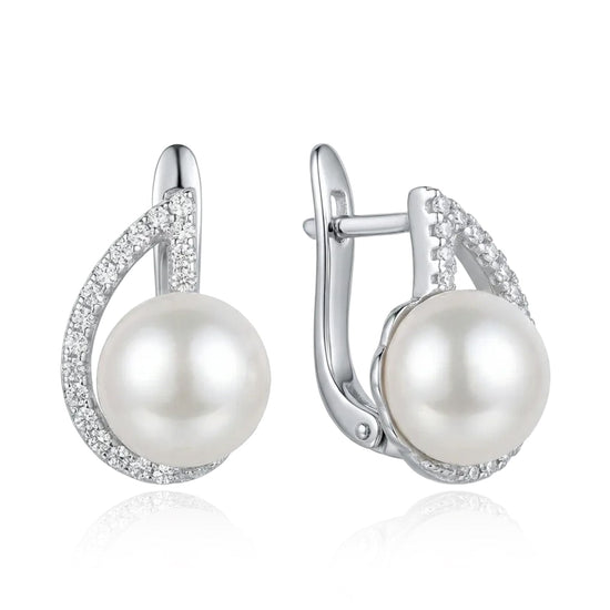 sidabriniai auskarai su perlu 925