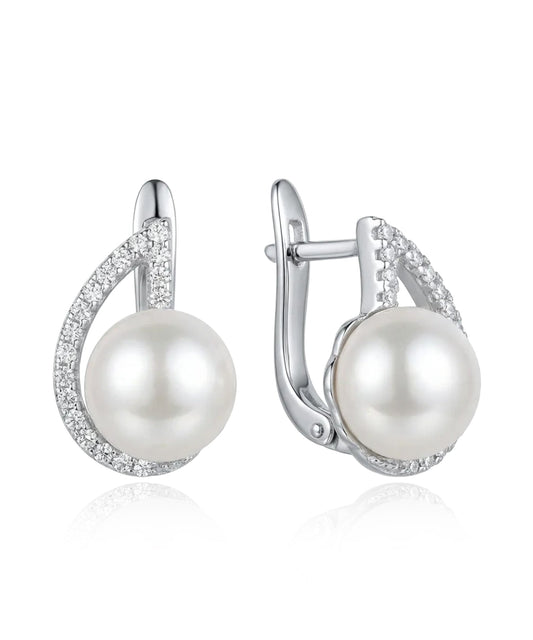 sidabriniai auskarai su perlu 925