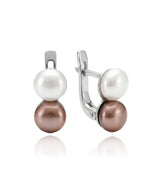 sidabriniai auskarai su perlais