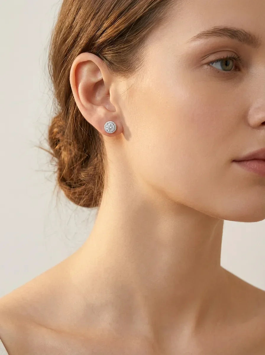 sidabriniai auskarai apvalūs