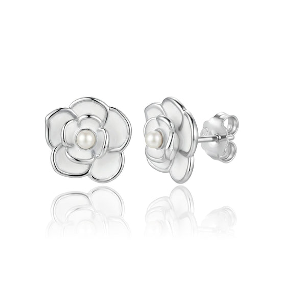 sidabriniai auskarai su perlu