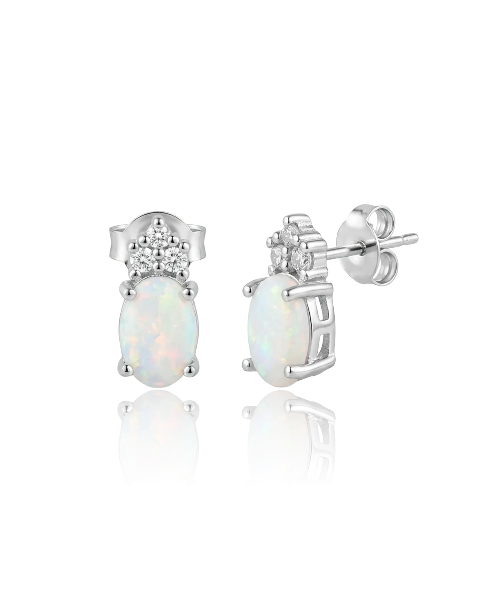 sidabriniai auskarai su opalu