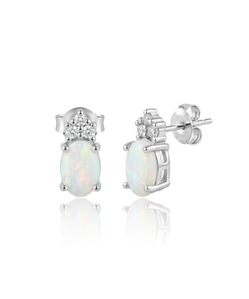 sidabriniai auskarai su opalu