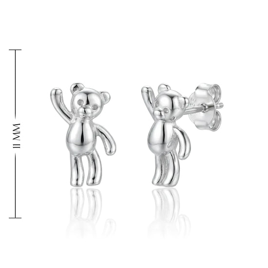 vaikiški sidabriniai auskarai meškiukai