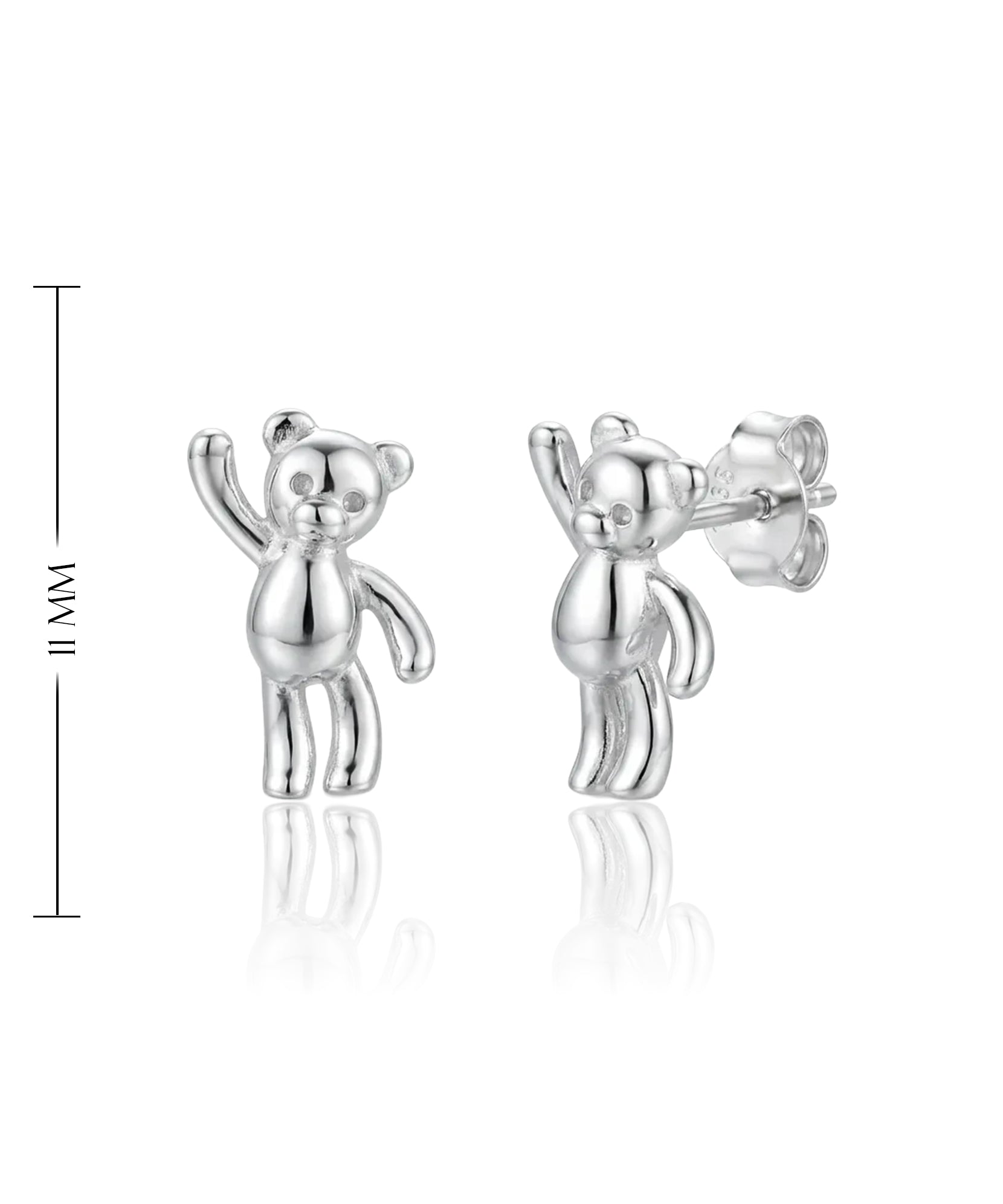 vaikiški sidabriniai auskarai meškiukai