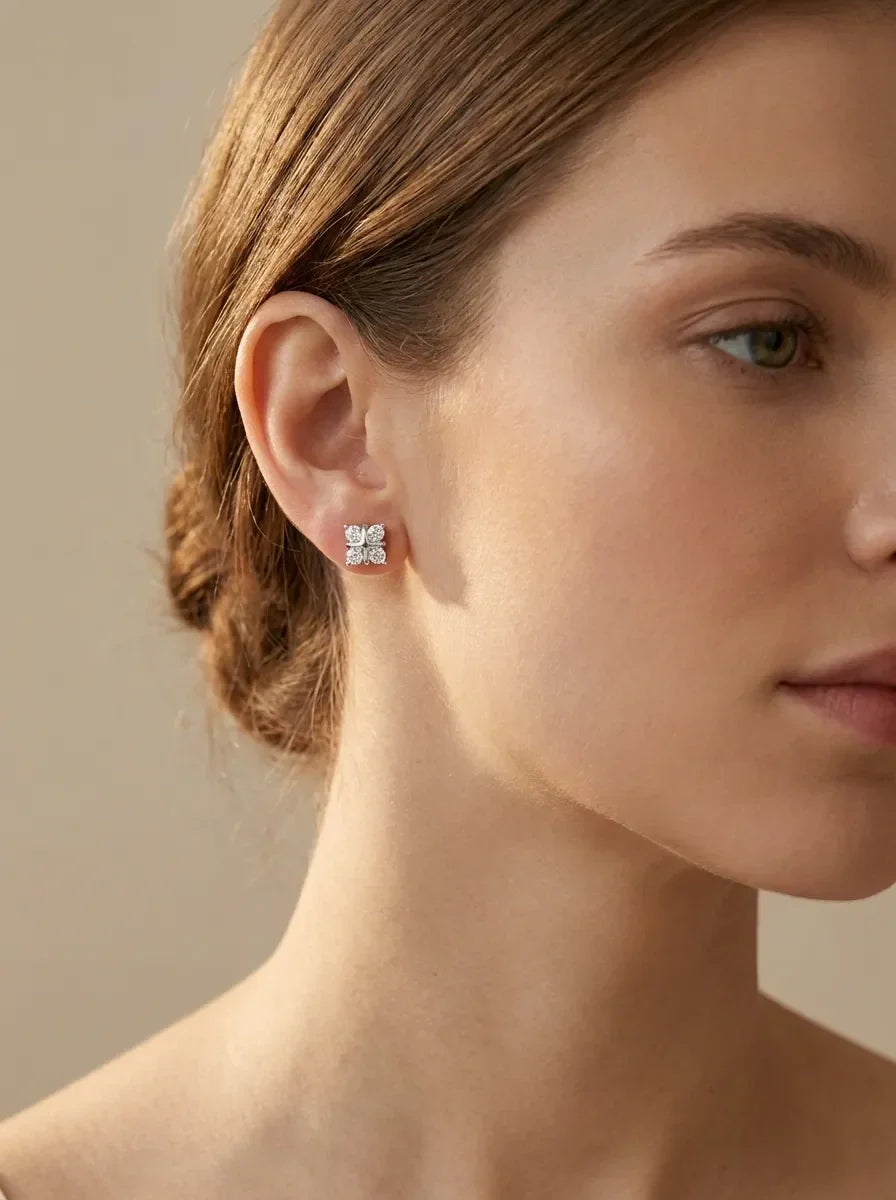 sidabriniai auskarai su cirkoniais