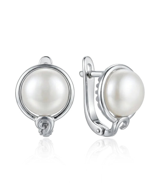 sidabriniai auskarai su perlu 925