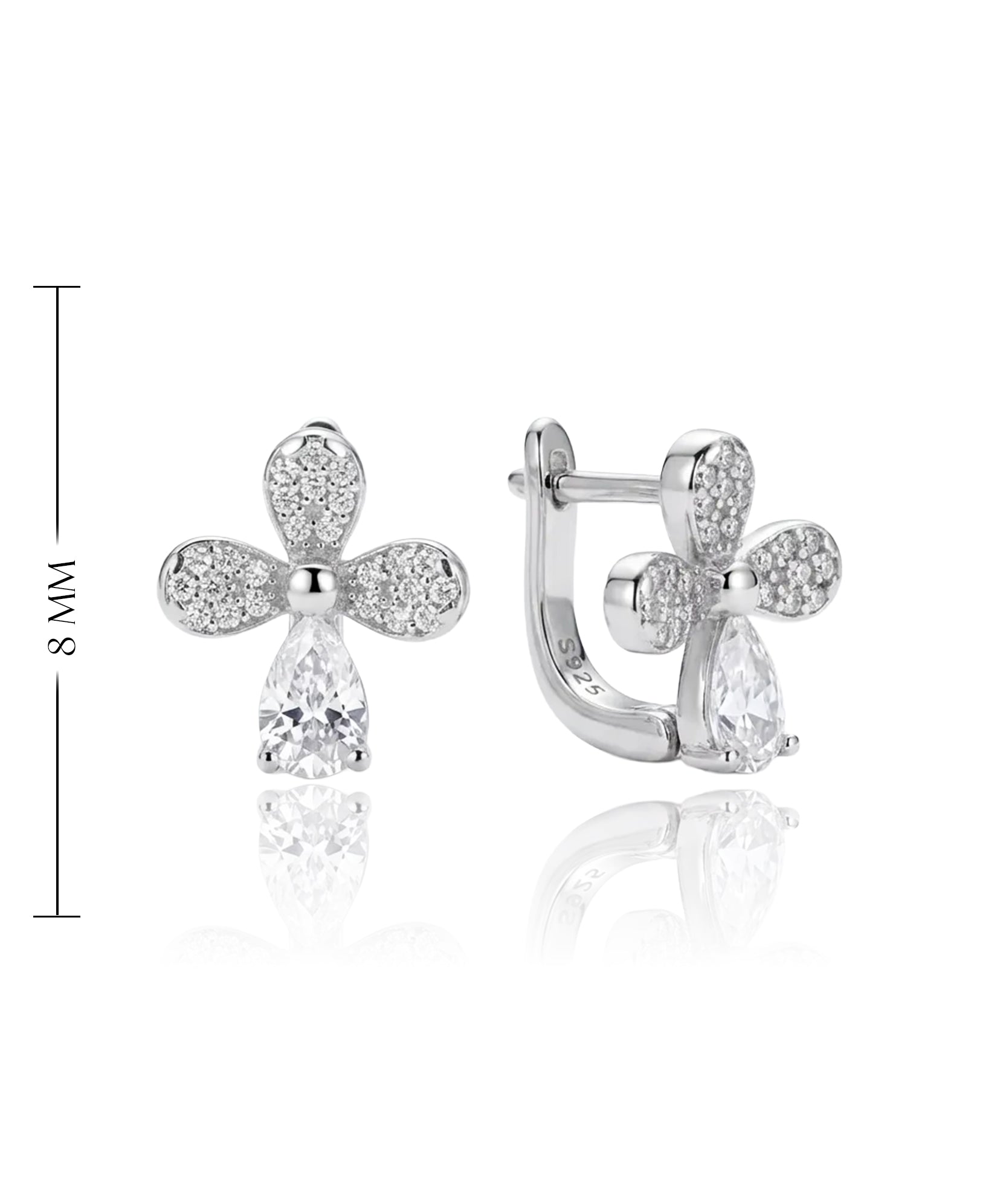 sidabriniai auskarai su cirkoniais