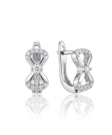 sidabriniai auskarai kaspinas su cirkoniais