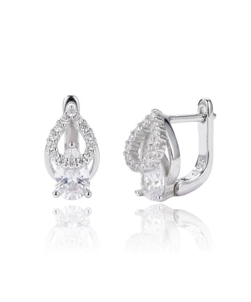 sidabriniai auskarai su cirkoniais lašas