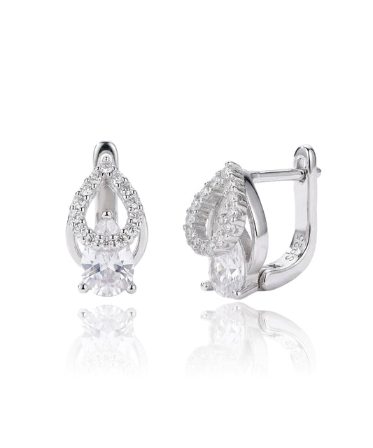 sidabriniai auskarai su cirkoniais lašas