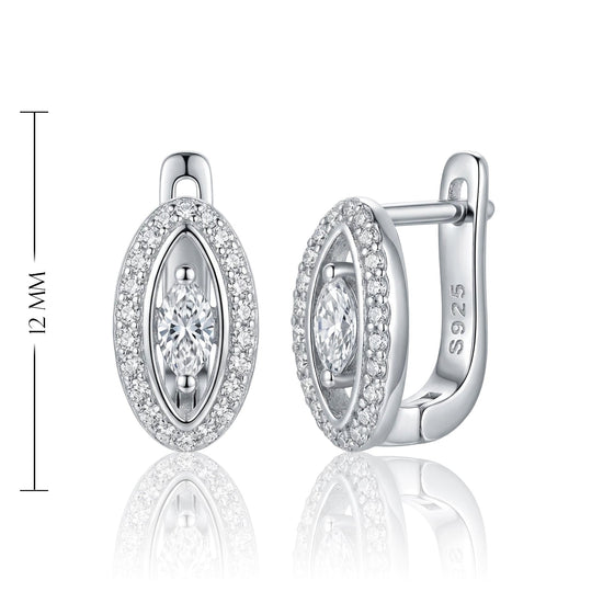 sidabriniai auskarai su centriniu cirkoniu