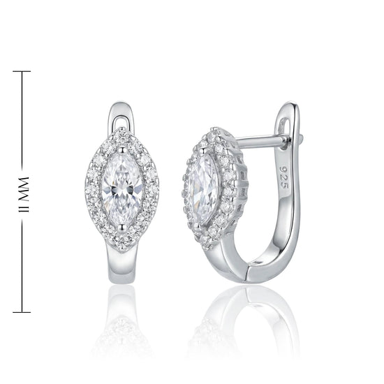 sidabriniai auskarai su centriniu cirkoniu