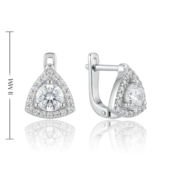 sidabriniai auskarai su centriniu cirkoniu