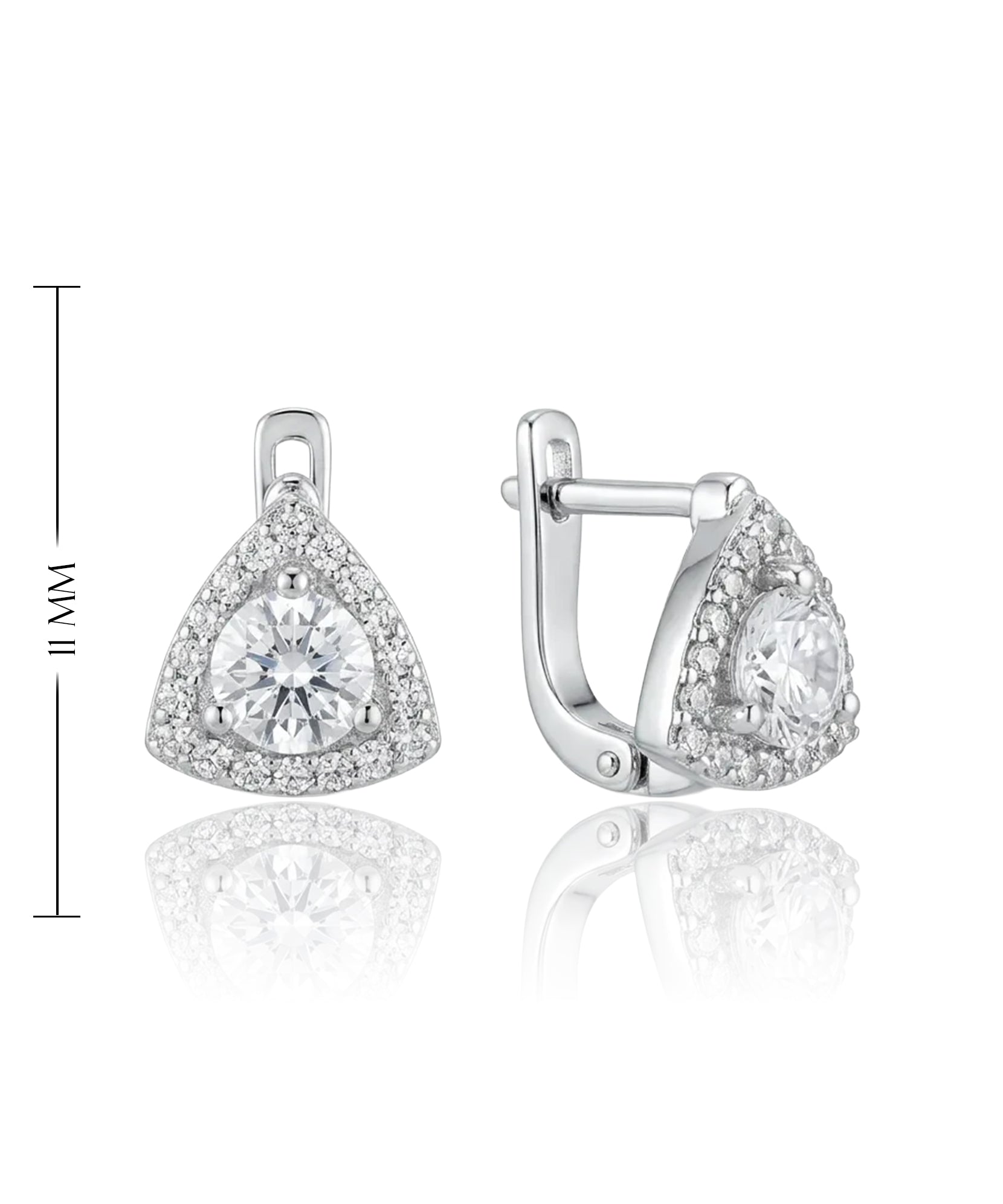 sidabriniai auskarai su centriniu cirkoniu