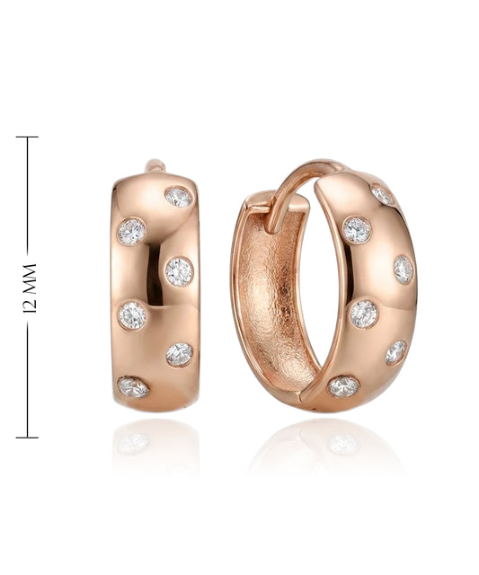 Rose gold hoops with eyelets