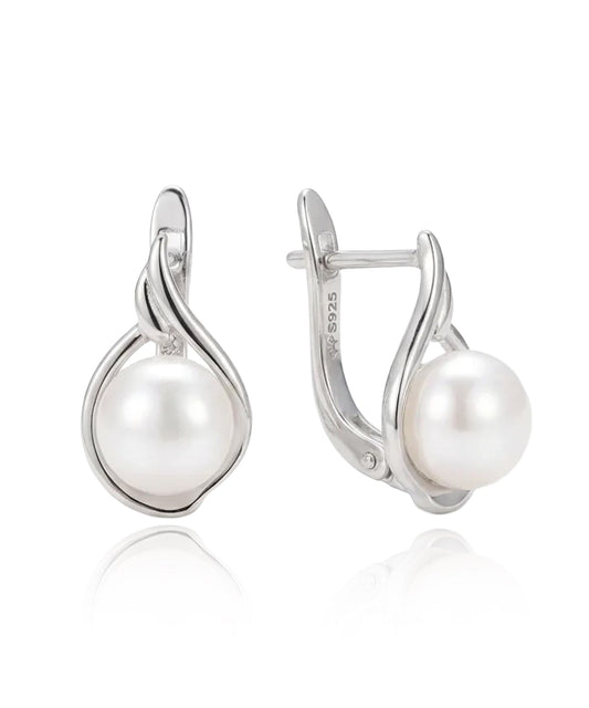 sidabriniai auskarai su perlu 925