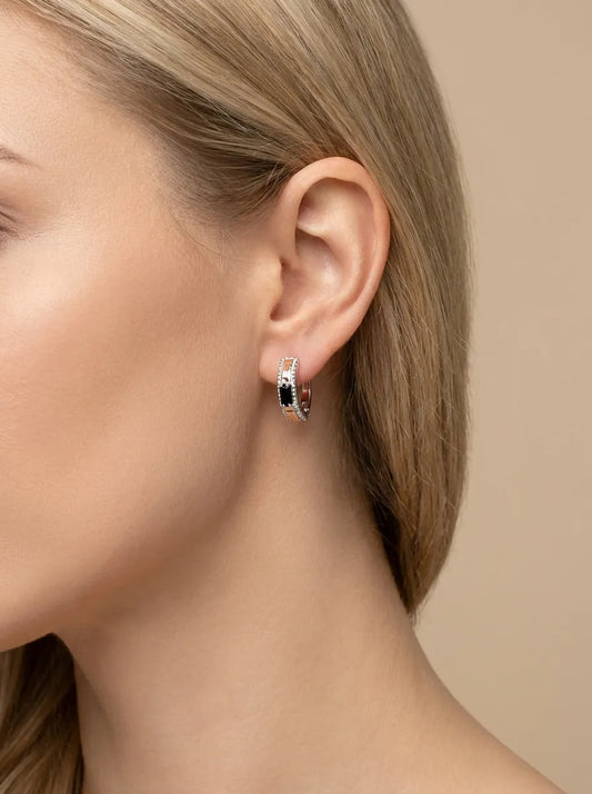 925 sidabro auskarai su aukso spalvos detalėmis