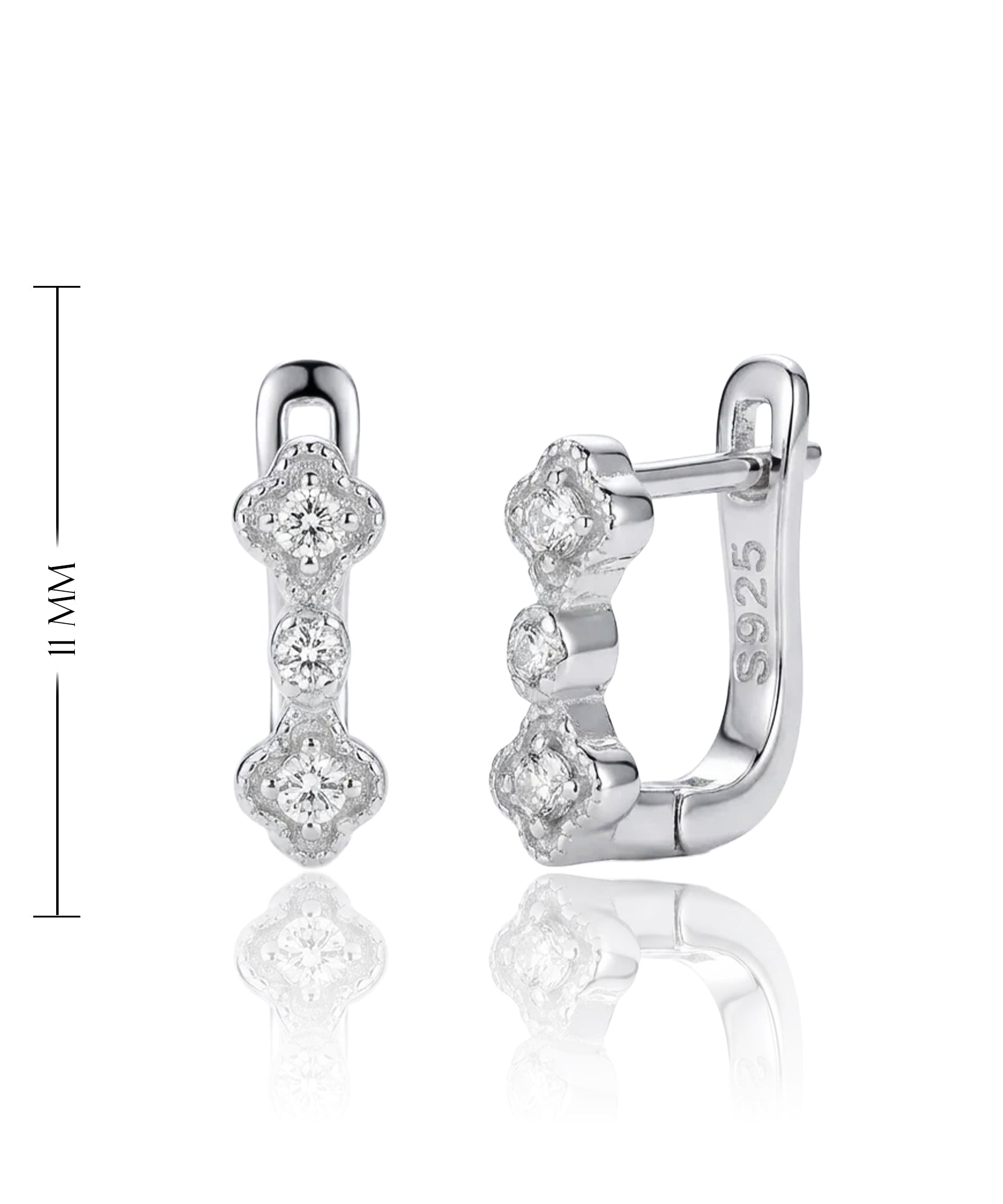 sidabriniai auskarai su anglišku užsegimu