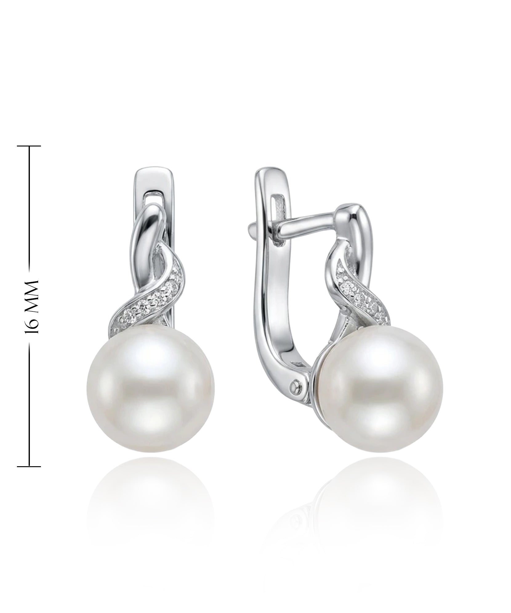 auskarai su perlu ir cirkoniais