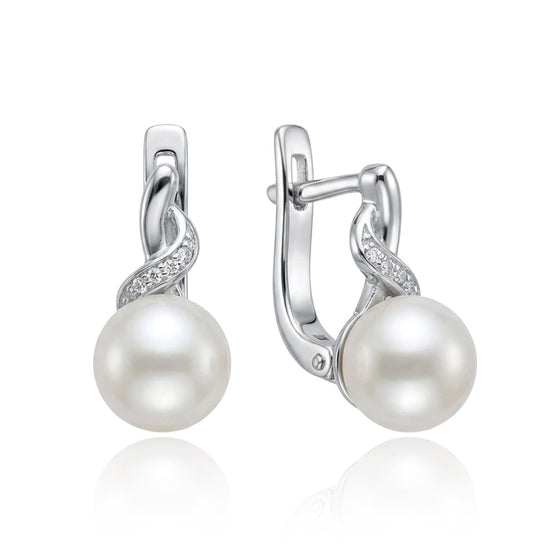 sidabriniai auskarai su perlu 925