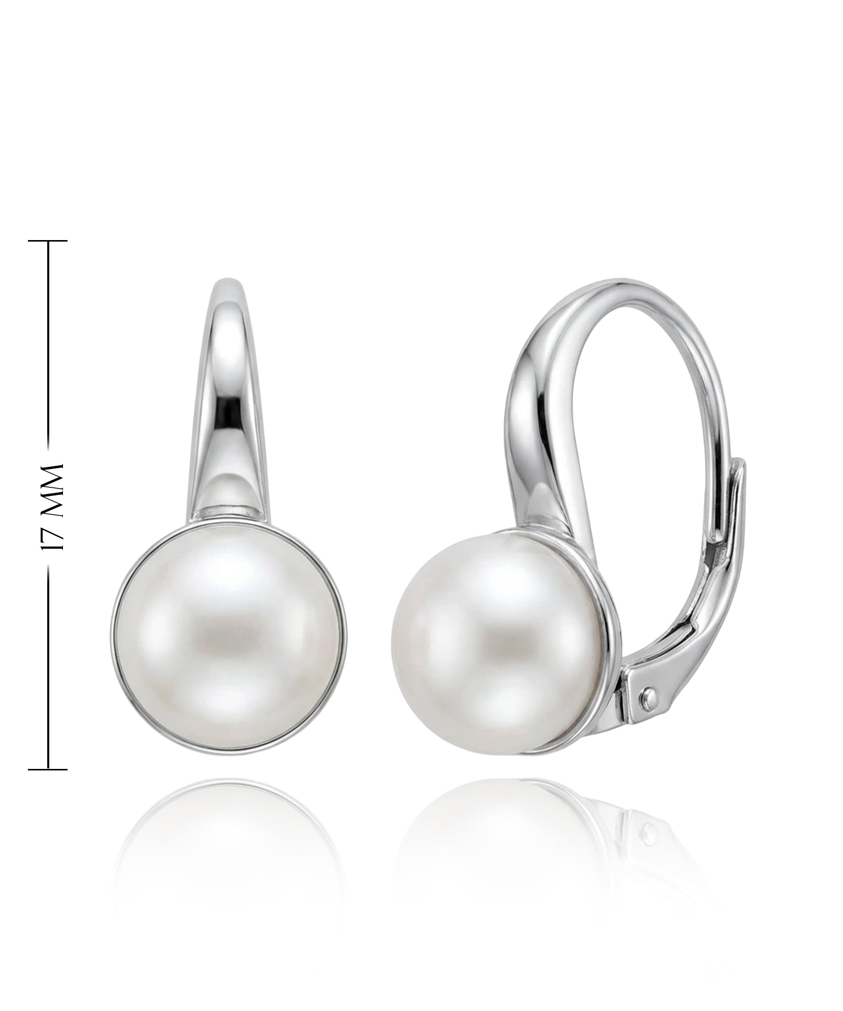 sidabriniai auskarai su perlu