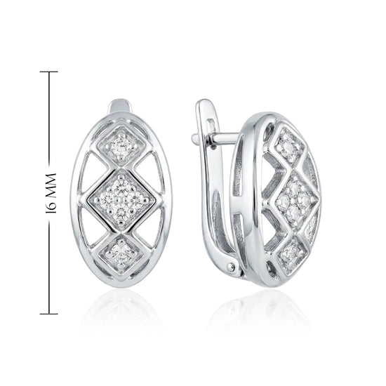 moteriški sidabriniai auskarai anglišku užsegimu