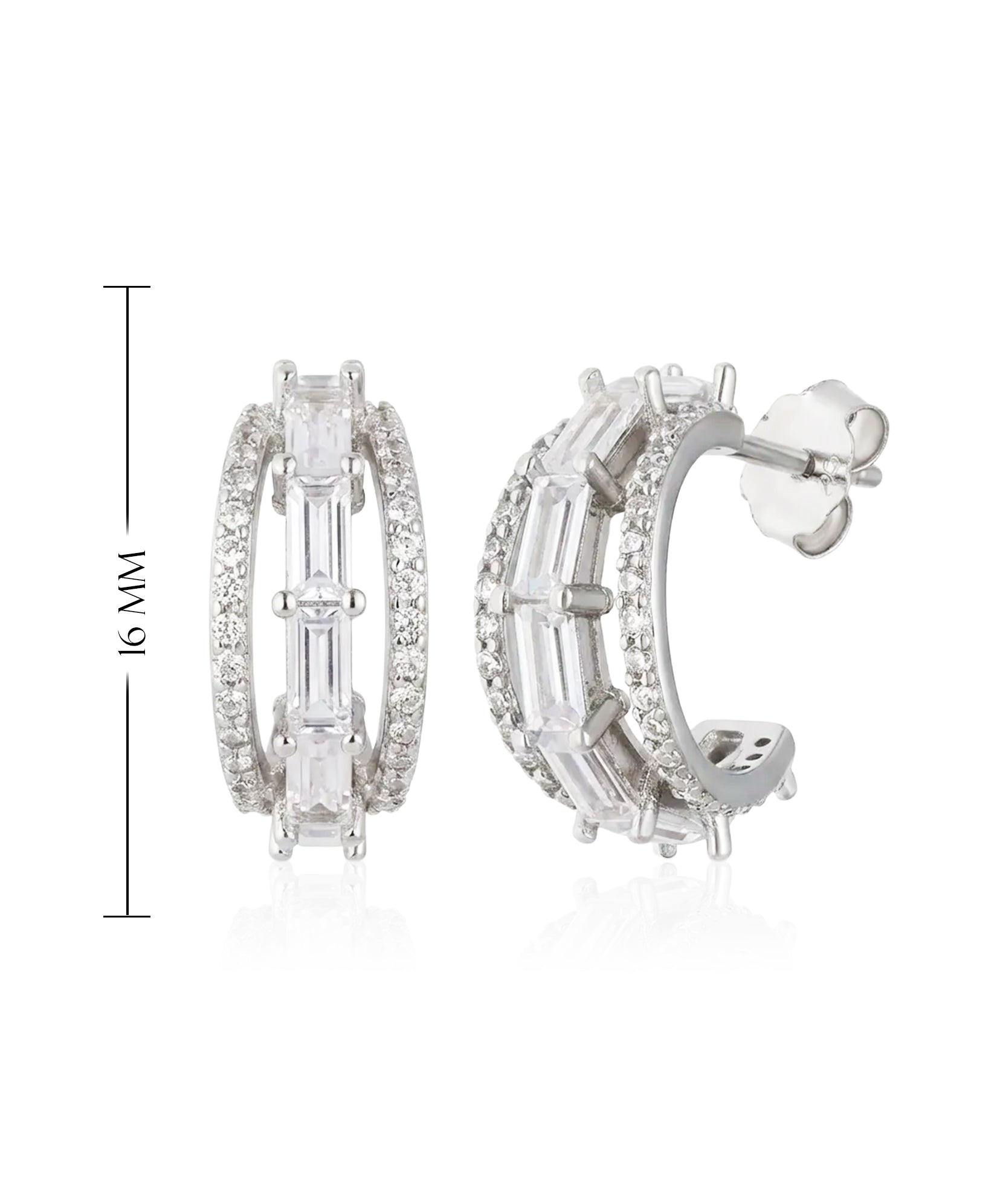 Elegantiški sidabriniai auskarai su cirkoniais