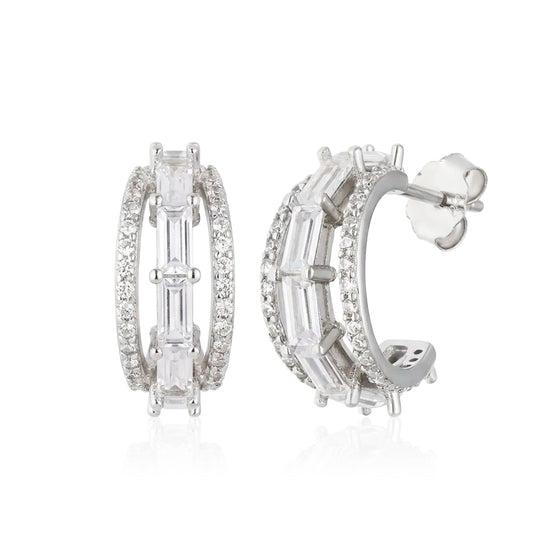 Sidabriniai auskarai su cirkoniais