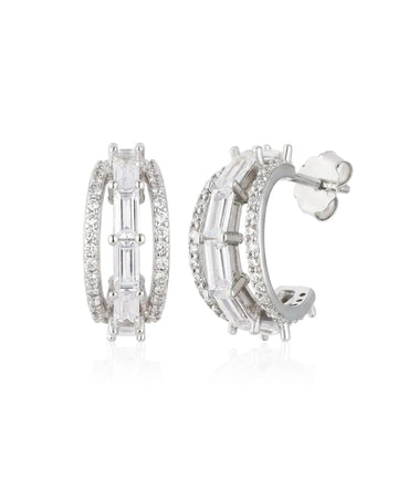 Sidabriniai auskarai su cirkoniais