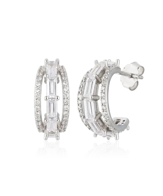 Sidabriniai auskarai su cirkoniais