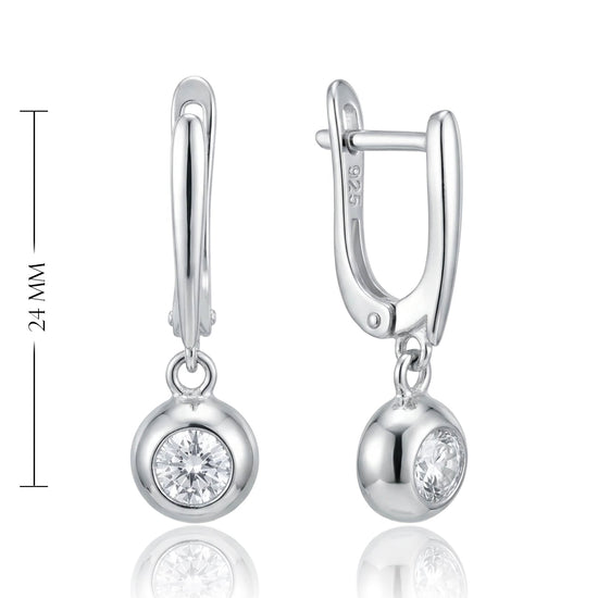 moteriški sidabriniai auskarai su cirkoniais