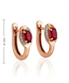 Rose gold earrings with rubies and white diamonds