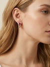 Rose gold earrings with rubies and white diamonds