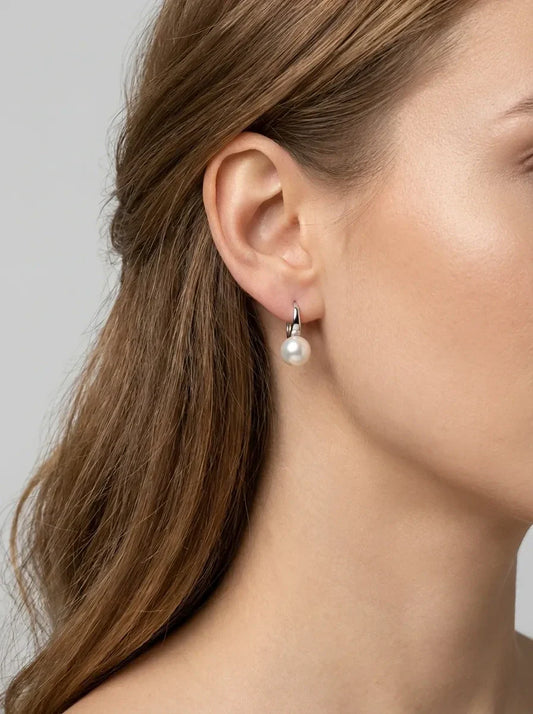 auskarai su natūraliu perlu