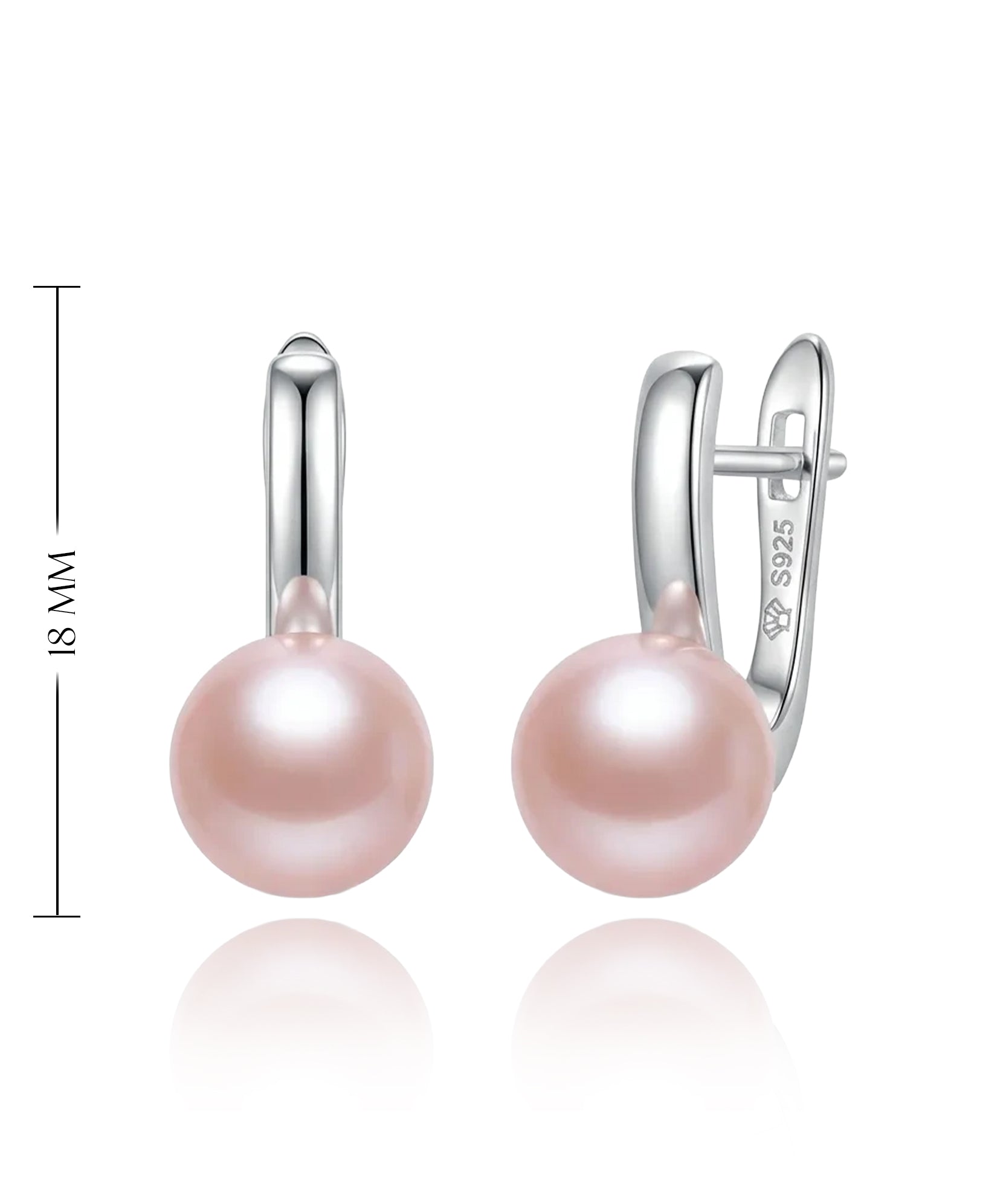 rožiniai perlų auskarai