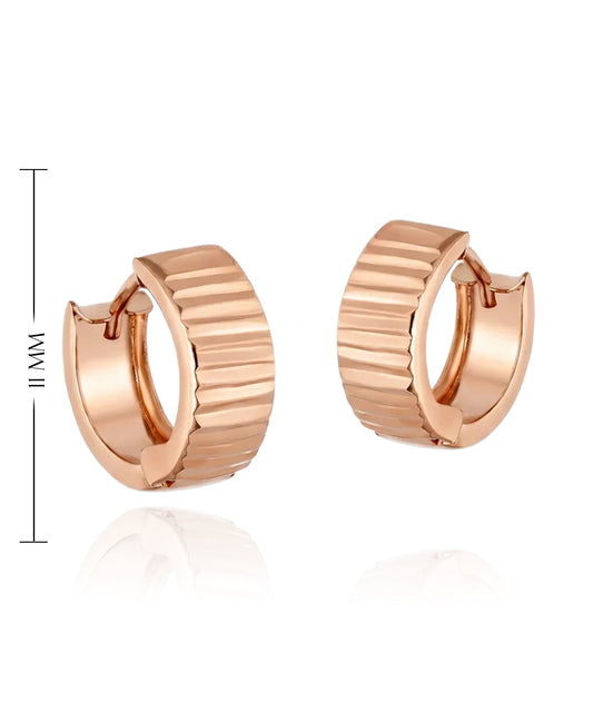 Rose gold textured huggies